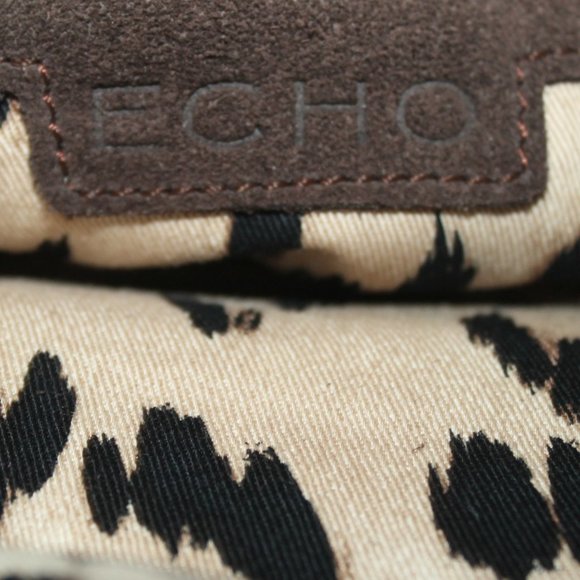 Large ECHO Suede Leather Flap Over Slouchy Shoulder Bag Handbag Purse - Picture 6 of 14